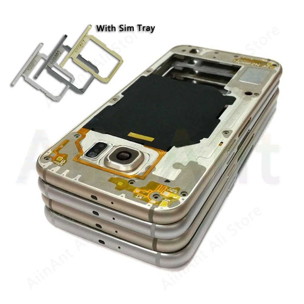Для Samsung Galaxy S6 Edge G920 G925 G925F G925A G925V G925P металлическая средняя пластина рамка Корпус