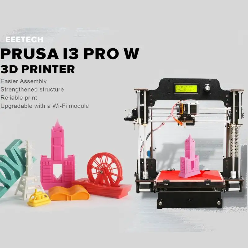 3D-принтеры DIY Kit Wi-Fi Cloud Pro W ЖК-дисплей углерода Сталь стержни 200x200x180 мм | Компьютеры