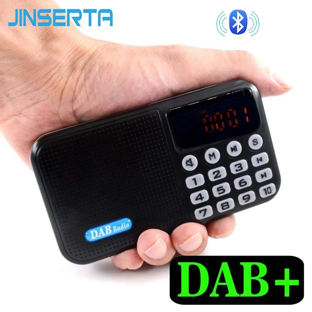 JINSERTA портативный цифровой FM радио DAB/DAB+ Reveiver Bluetooth MP3 плеер со светодиодный дисплей Поддержка TF карты U диск Play