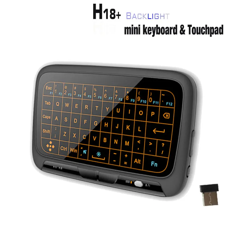 

H18+ sky mini keyboard backlight touchpad 2.4ghz backlit wireless remote control similar MX3 air mouse for android tv box PC