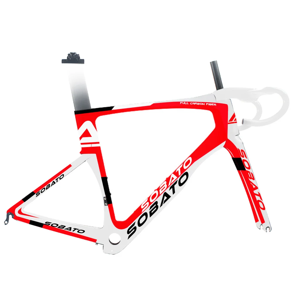 

Front and rear direct mounted Full Internal Cable Monocoque Aerodynamic Carbon Road Bike Frame