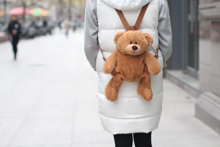 Плюшевый рюкзак для девочек, школьная сумка, Детская сумка, подарки для мальчиков, студенческие сумки, милый кошелек, мультяшный медведь
