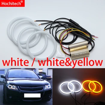 

for Opel Vectra C Caravan 2005-2008 White & yellow Cotton LED Angel eyes kit halo ring Turn signal light