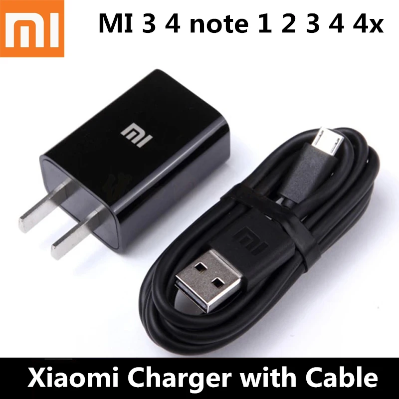 Оригинальный xiaomi mi 3 4 зарядное устройство note 1 2 4x redmi мобильный телефон 5 В/2A USB