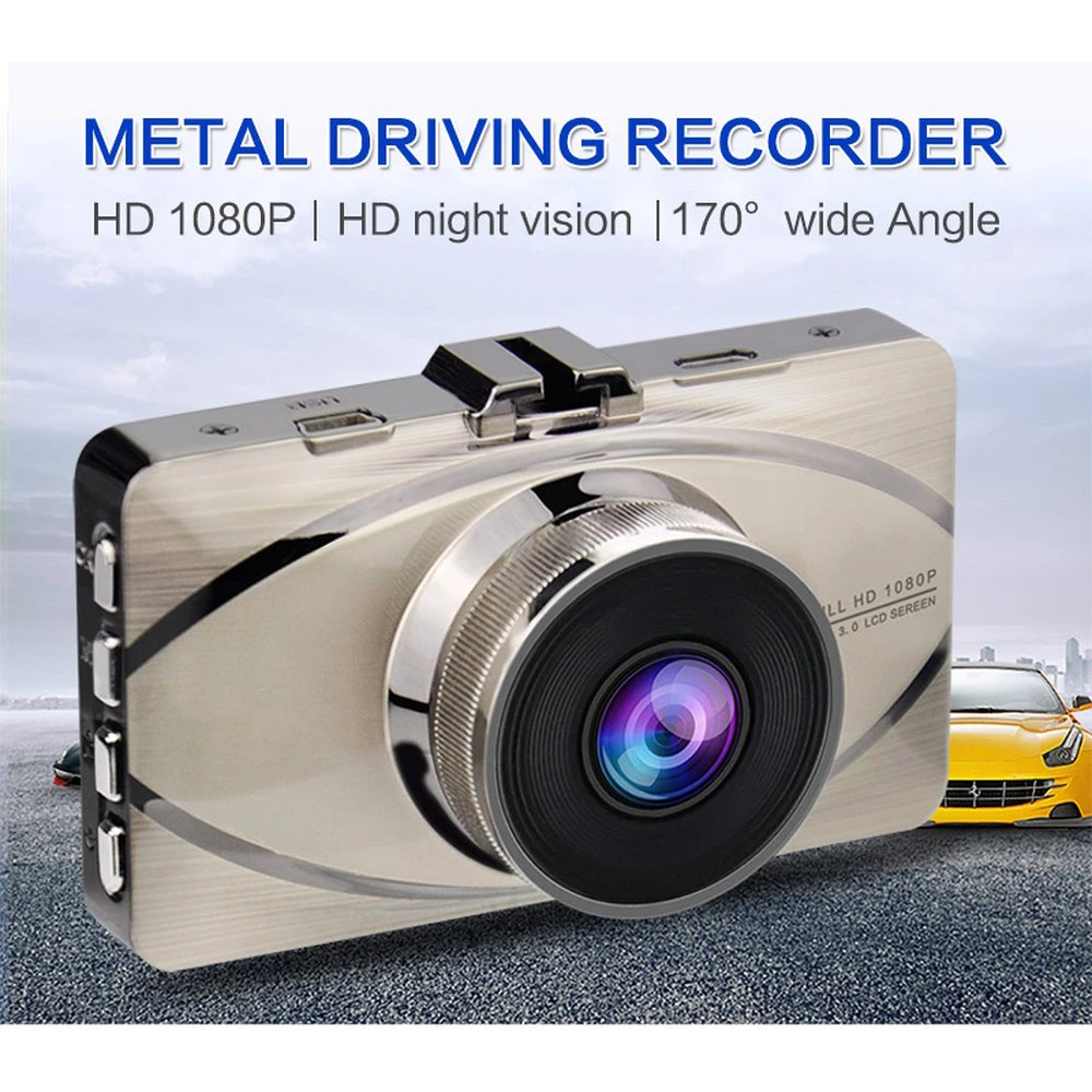 Видеорегистраторы для автомобилей Камера HD 1080 P 3 дюйма Экран вождения Регистраторы 170 градусов Широкий формат Видеорегистраторы для автомобилей тире Камера для парковочной системы G-sensor