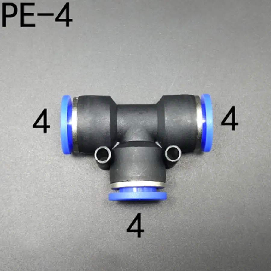 

4mm Tee 3 Way Platic Push In to Connect One Touch Fitting Pneumatic Air Adapter