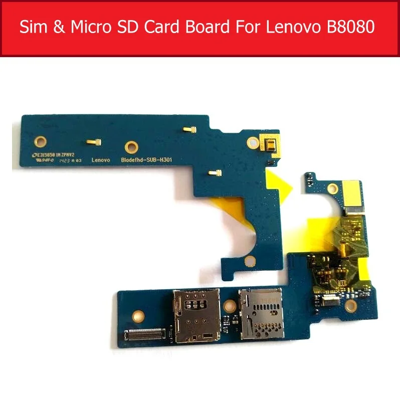 

Genuine LTE & Wifi Version Sim & Micro SD Memory Card Board For Lenovo B8080 Sim Reader Card Slot Holder Board Bladefhd-SUB-H301