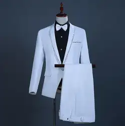2018 moda белый de los hombres trajes delgados de negocios de los hombres ropa Повседневная piezas traje пиджаки chaqueta conjuntos