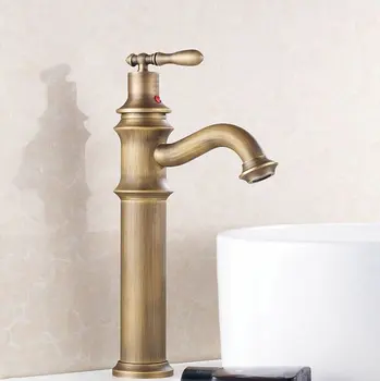 

Free shipping Antique Copper Sink Basin Bathroom Faucet Tap Hot and Cold Mixer torneiras bathroom banheiro lavabo H-2659