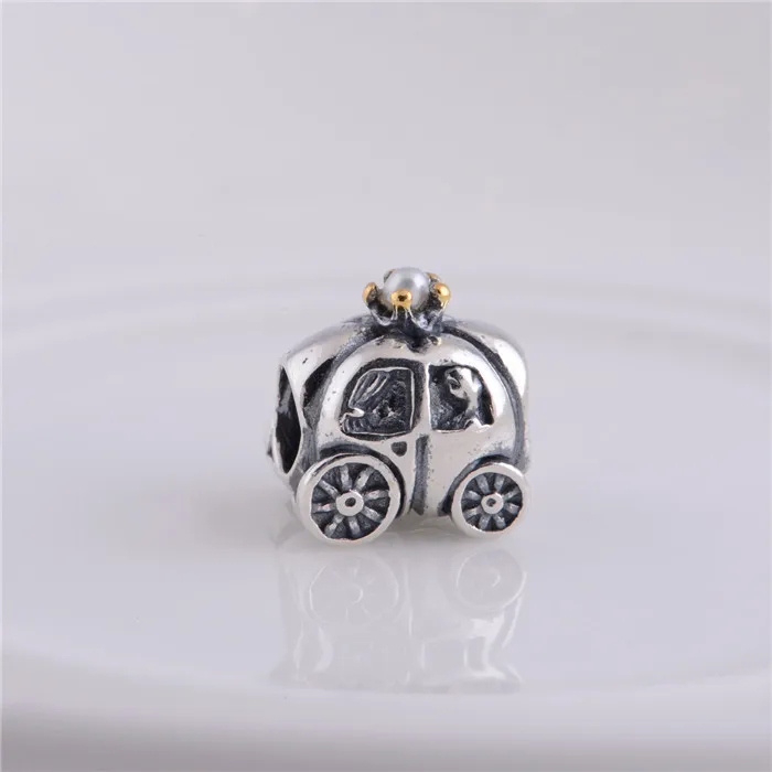 

NEW Original 925 Sterling Silver Pumpkin cart thread Charm Beads Fit Original Pandora Charms Bracelet DIY Women Jewelry LW024