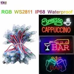 IP68 водонепроницаемый полный цвет RGB Строка Рождество автономные адресные провода светодиодный свет, DC5V ws2811 ucs1903 12 мм светодиодный pixel Модуль