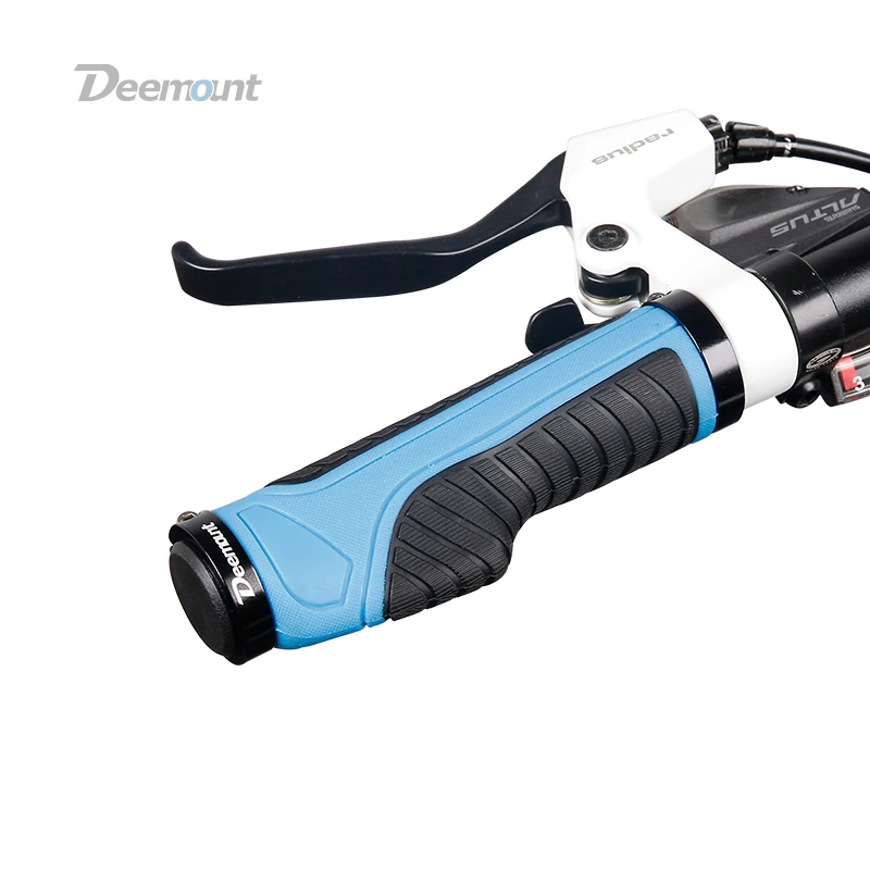 Deemount دراجة القبضات مريح بار النهاية شركة جبل طرفي قفل قبضة المقود 2 لون لهجة حامل MTB الدراجات اليد بقية