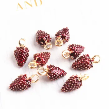 

10pcs/lot 3D Strawberry Enamel Charm Pendant For Necklace Bracelet Fashion DIY Jewelry Makings, Wholesale!