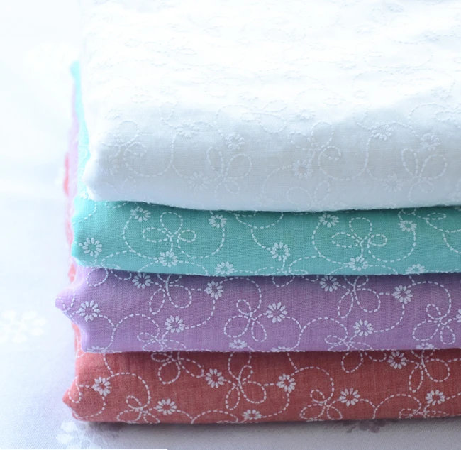 

Elegant flower design linen fabric for garment,cotton cloth to sew,diy accessories(ss-4737)