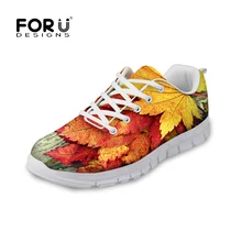 FORUDESIGNS 2017 Женской Моды Случайные Плоские Туфли Женские босоножки Дышащей Обуви Творческий Кленовые Листья Дизайн Квартиры для Дам