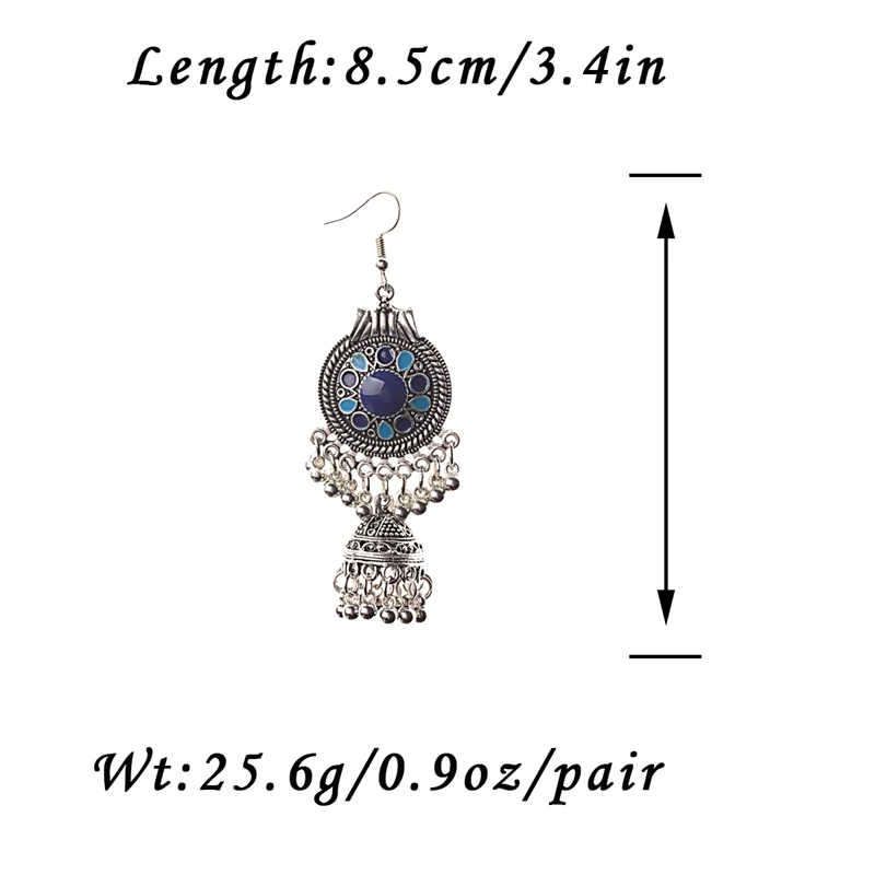 Amader Traditional Indian Ethnic Silver Drop Earrings Tassel For Women Gypsy Tassel Jhumka Jhumki Earring Dangle Statement - Image 6
