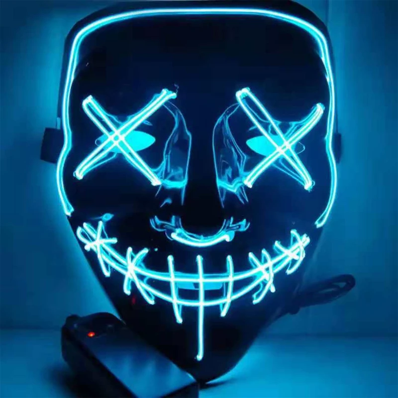 

Glowing Mask Christmas Festival Funny LED Light Outdoor Motorcycle Bicycle Multi Masks Glow In Dark Face Mask New Year Gift