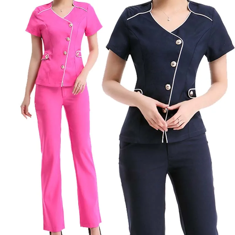 [SET] Women's Fashion Scrubs Set/Medical Nursing Uniforms/ Club Uniform/ Beautician Spa Clothing