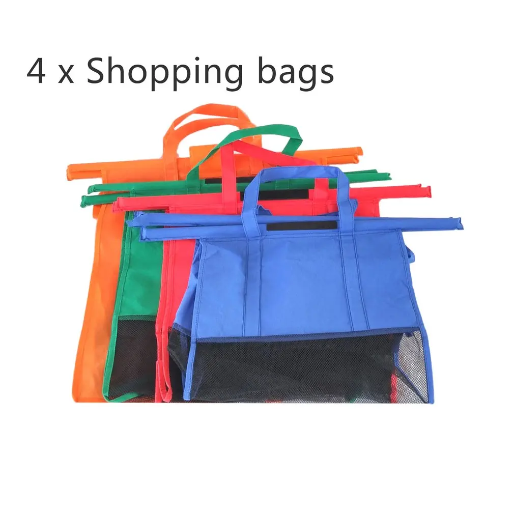 

4PCS/Set Shopping Cart Trolley Bags Foldable Reusable Grocery Bag Eco Supermarket Bag Reusable Eco-friendly