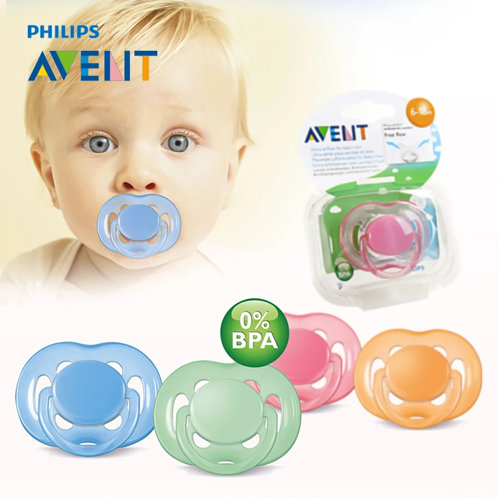 

AVENT Silicone Polypropylene Baby Pacifier Infant Baby Nipple 6-18m Free Flow Teat Pacifier Feeding Soother Chupeta Alimentadora