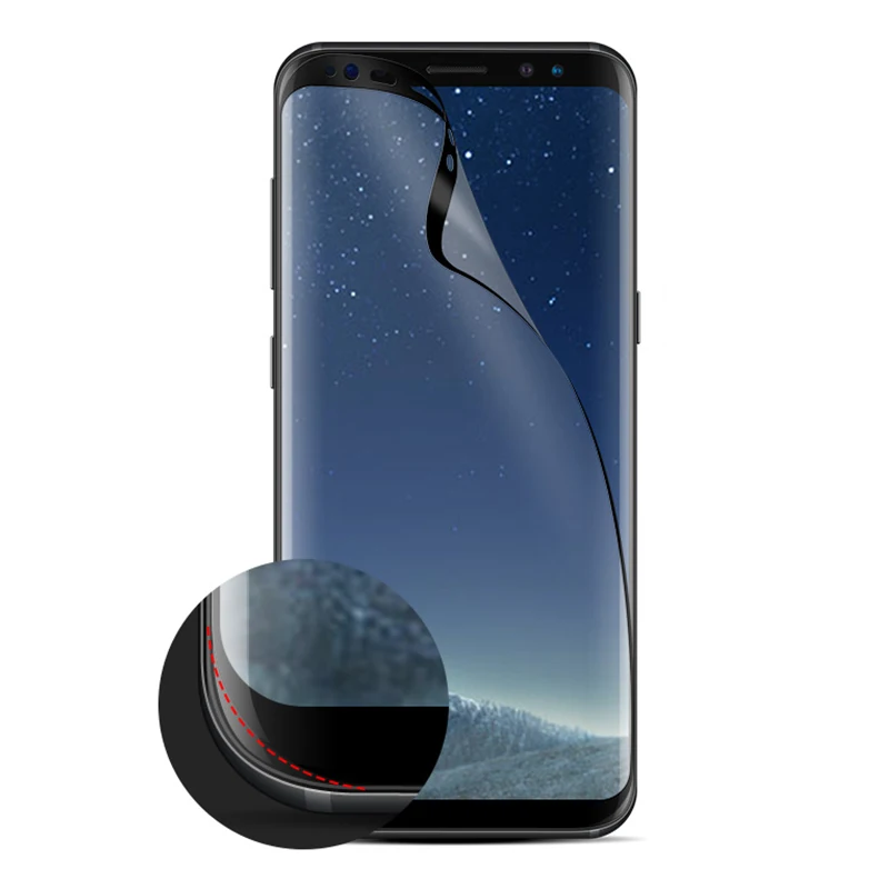 

Not Tempered Glass for Samsung Galaxy S8 Glass Protector PET Soft for Samsung S9 Note 8 Screen Prtector Silk-printed Full Cover