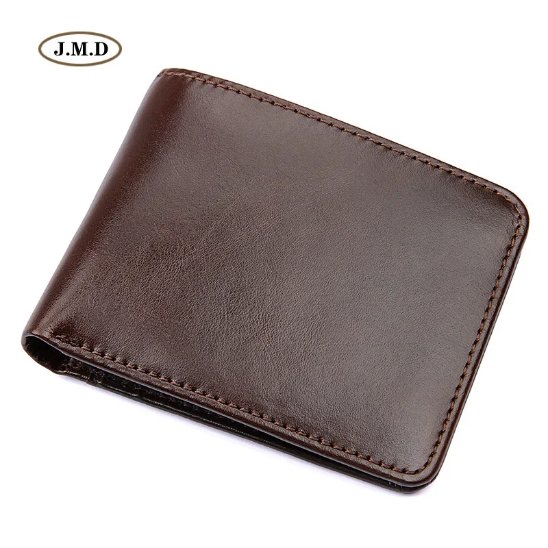 

J.M.D Genuine Leather New Arrivals Dark Brown Fashion Men Mini Purse Portable Wallet Card Holder Money Pocket 8160-3C