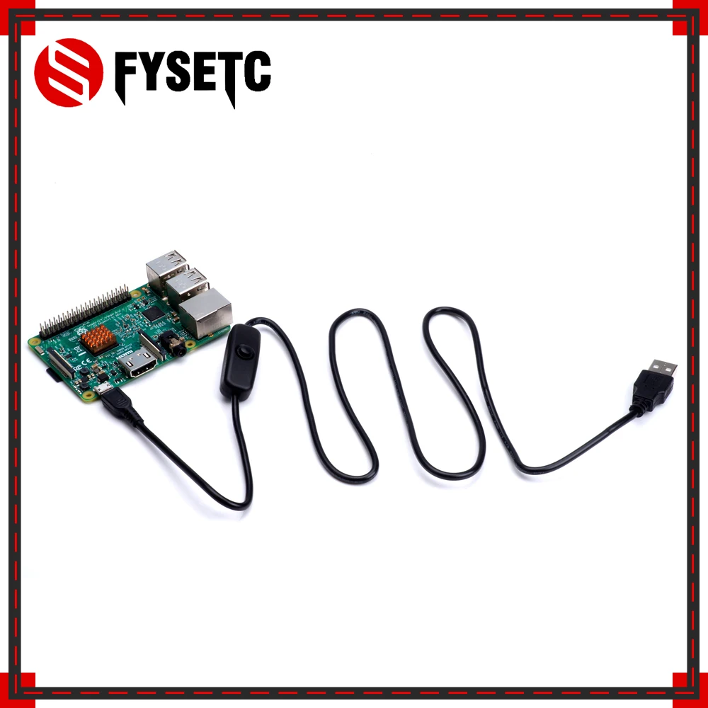 Кабель питания Raspberry Pi 3B 1 м/1 5 м с кнопкой включения/выключения зарядный кабель Micro