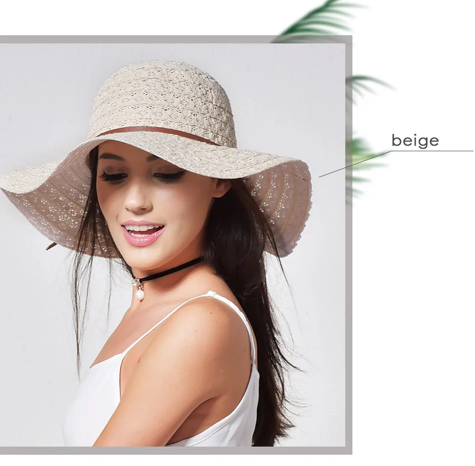 Women Striped Sun Hat Buttons Wide Brim Summer Hats for Women Foldable Beach Hat Panama 