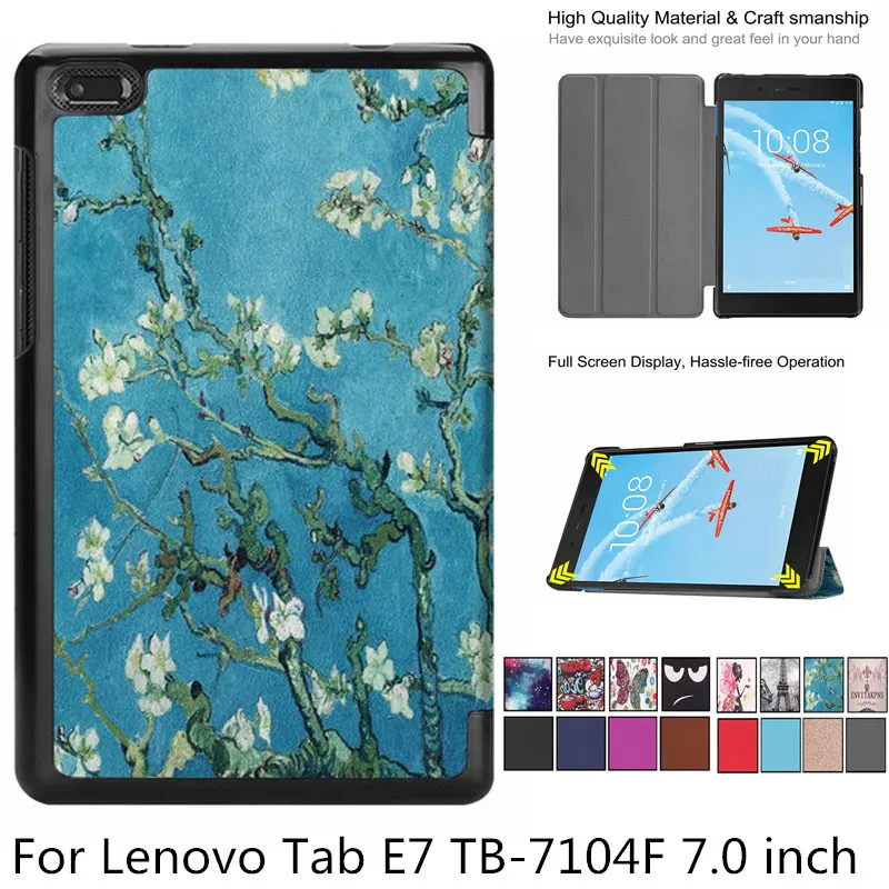 

Tri-Fold Stand Flip Case For Lenovo TAB E7 7.0" Tablet Cover Protective Shell Lenovo TAB E7 TB-7104F TB-7104 KST PU Leather Case