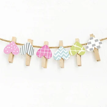 

Mini Colorful Heart Wood Clip Office Supplies Photo Memo Hook Rope Set DIY Postcard Party Birthday Wedding Decor Pliers 3cm