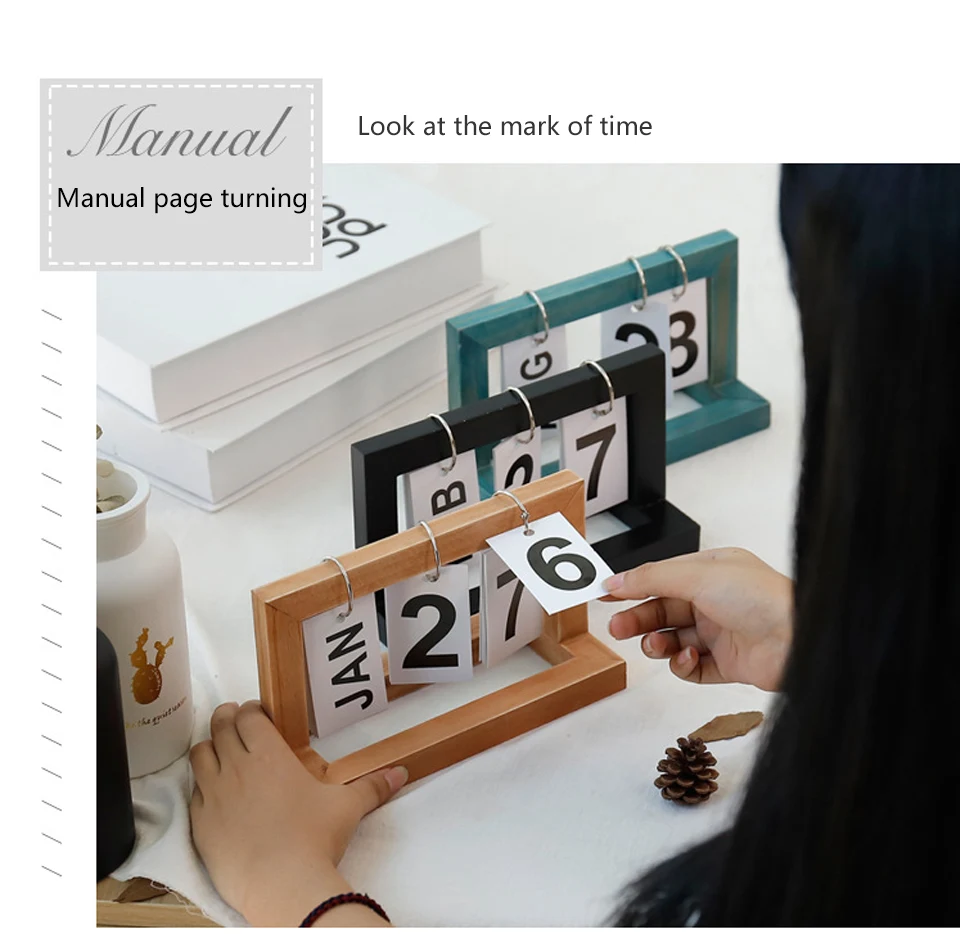 Творческий простой деревянный INS флип календарь Настольный офис украшение стол украшает скандинавские маленькие украшения для кабинета украшение комнаты