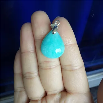 

21*17*6mm Genuine Natural Amazonite Gems Amazon Stone Waterdrop Light Green Charm Pendant Bead Women