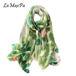 LaMaxPa новая мода печати Платки для женщин Моделирование Шелковый шарф женский яркие картины écharpe женские мягкие шелковые шарфы 90x180 см