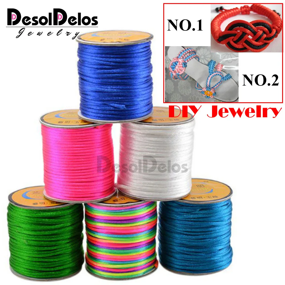 

2.5mm Cotton Cord Nylon Thread Cord Chinese Knot Macrame Cord Plastic String DIY Rope Bead Bracelet Necklace Jewelry Making 24M