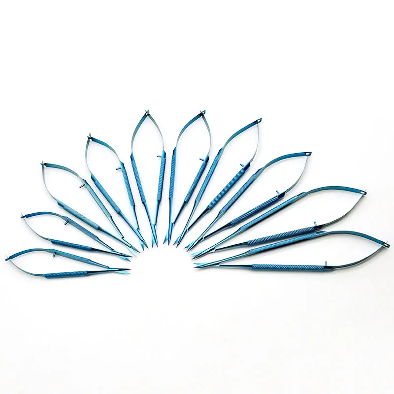 Titanium Aesthetic Plastic Surgery ophthalmic microsurgical scissors corneal scissors microsurgical scissors 12.5 / 14/16 /18cm 2