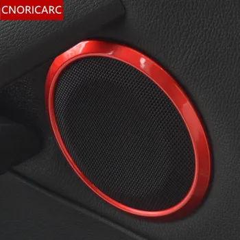 

CNORICARC ABS Red Car Door Audio Speaker Circle Ring Decorative Cover Trim For BMW 3 series E90 2005-12 Car interior molding
