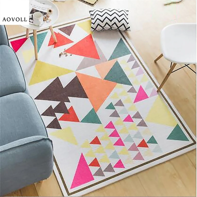 AOVOLL ковры для гостиной спальни ковры ковер для детской комнаты Европейский геометрический элемент цветной узор ковер нескользящий коврик