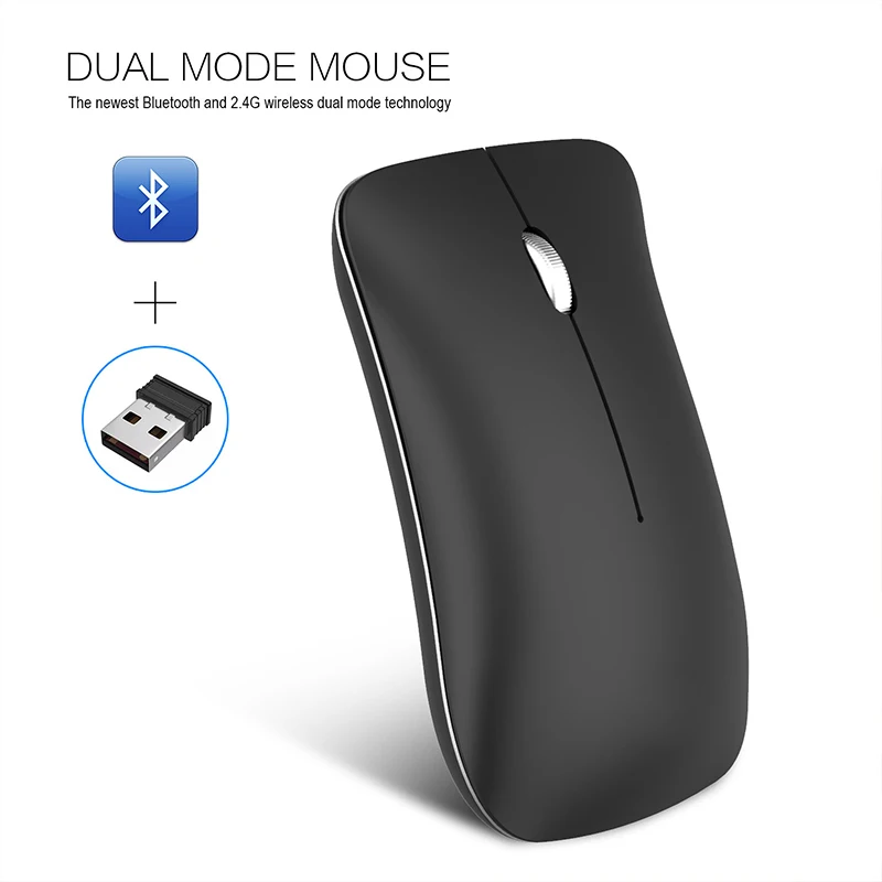 

New 2.4G Wireless Mouse Bluetooth 4.0 Mice Utral Thin Dual Modes Laptop Gaming Mouse Sem Fio For Mac Windows Silent Mute Office