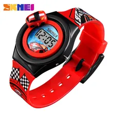 New 2019 Cartoon Car Children’s Watch Fashion Digital Electronic Children Watch Creative Cartoon Student Watch SKMEI Boy Child