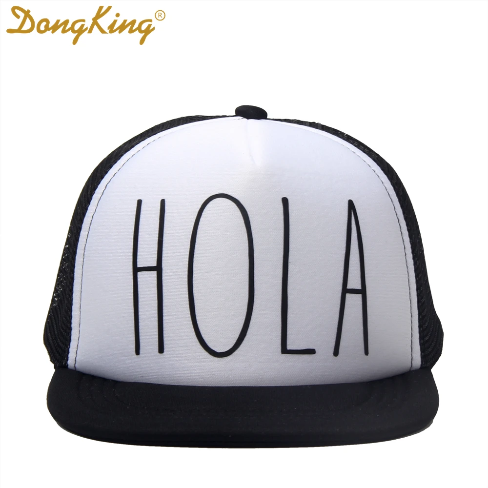 DongKing/Детская кепка-Дальнобойщик, HOLA, с принтом Hello Baby, для мальчиков и девочек, высокое качество, Кепка-Дальнобойщик, метх, бейсбольная кепка, Snapback, летний подарок