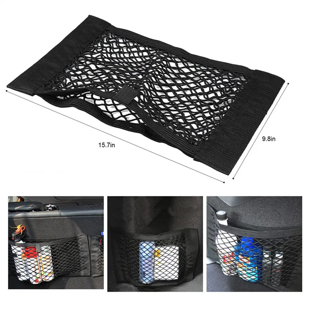 

1pc Universal Car Trunk Storage Luggage Net Pocket Mesh Storage Add On Organizers Bag Organizer Driver Storage Netting Pouch