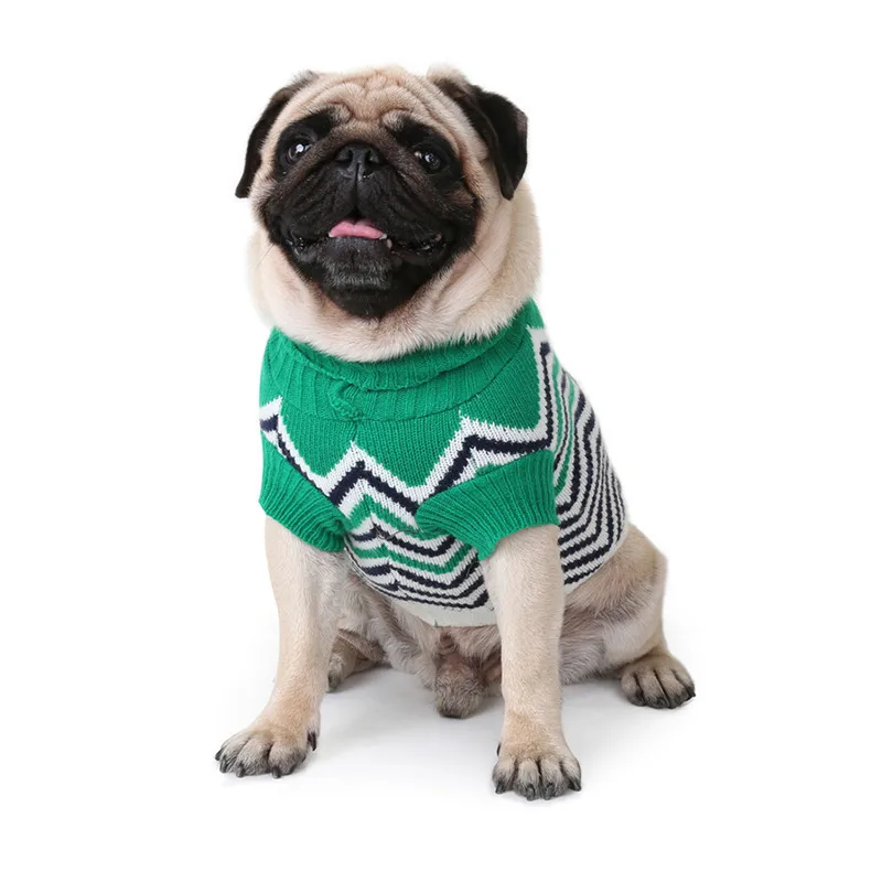 Осенне-зимняя гофрированная одежда для домашних животных свитер одежда для щенка домашняя собака теплая трикотажная верхняя одежда для кошек Одежда для собак большой