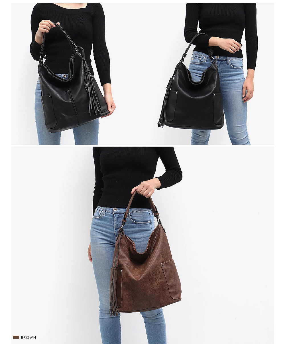 CEZIRA большие модные веганские кожаные сумки на плечо женские дизайнерские сумки высокого качества женские сумки-Хобо с передним карманом
