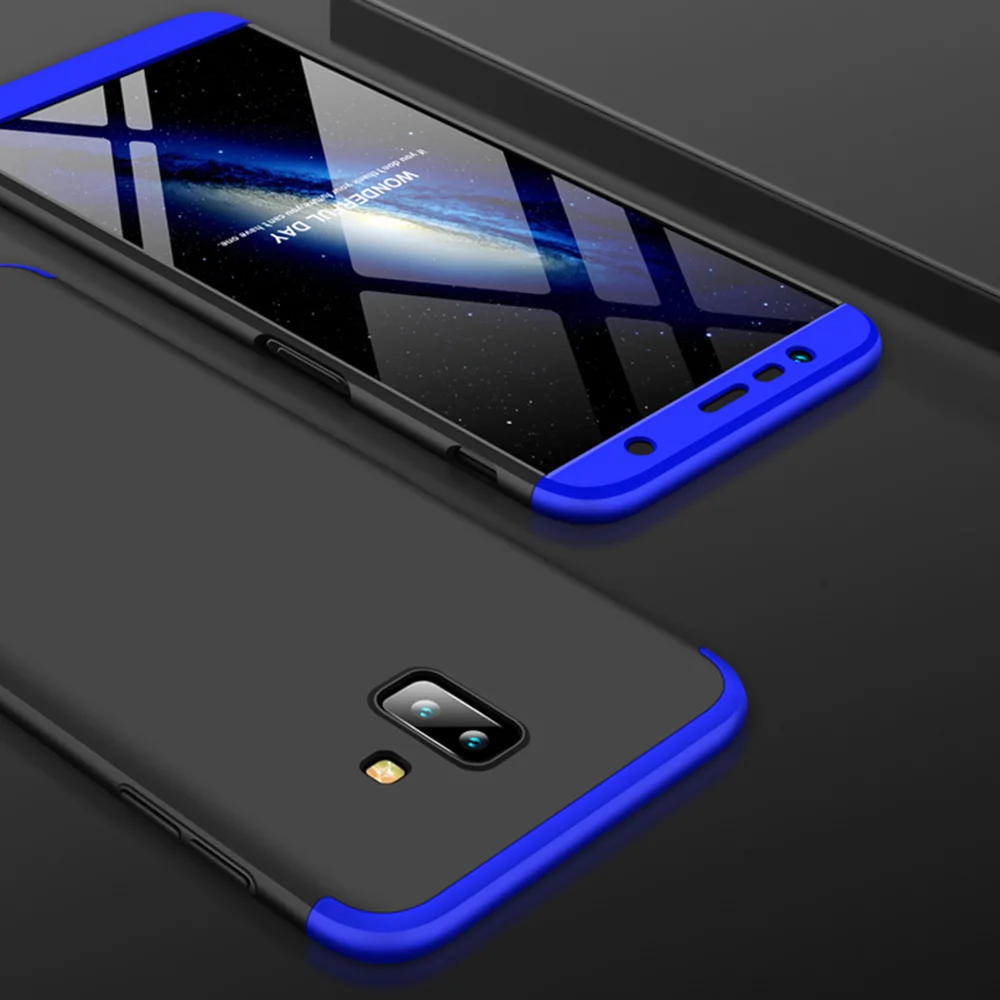 

For Samsung Galaxy J4 Plus J415 SM-J415F Case 3in1 Full Protective Armor Case + Tempered Glass Screen Protector Anti Shock Cover