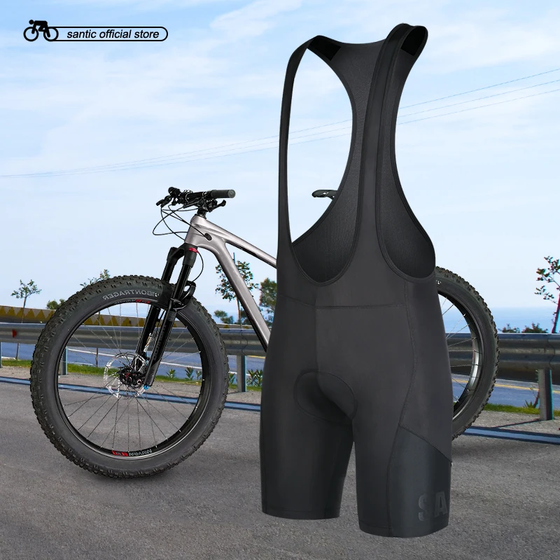 Koop Santic Mannen Fietsen Padded Broek Pro Fit Zomer Zwarte Fietsen MTB Racefiets Fiets Gewatteerde Broek Aziatische Grootte k7MC033