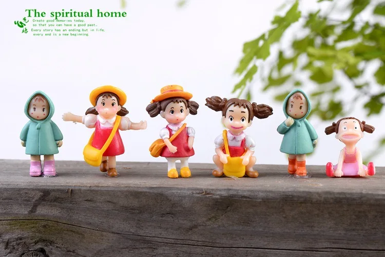 

6Styles Q Version Xiaomei My Neighbor Totoro Figures Decorative Mini Fairy Garden Cartoon Animal Statue Miniature Moss Ornaments