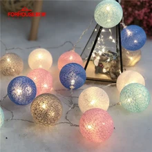 Светодиодный светильник на батарейках, Рождественское украшение для дома, разноцветный шар, праздничный струнный светильник, s светодиодный светильник