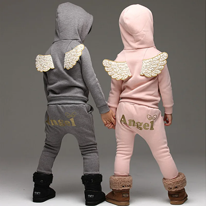 

Children Clothing Set Casual Kids Sport Suits for Girls Fleece Hooded Tracksuits 2-8Y Costume for Girl Autumn Clothes CLS224