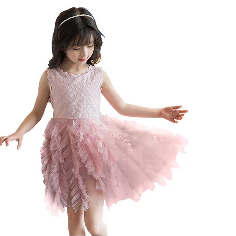 Праздничные платья принцессы для девочек, детское платье-пачка для выступлений, детская одежда, кружевная одежда для маленьких девочек 2, 3, 4, 5, 6, 7, 8, 9, 10 лет