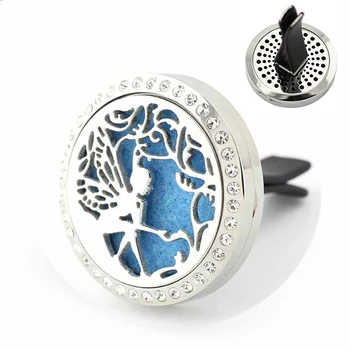 

30mm Stainless Steel friendly forest fairy Car Air Freshener Aromatherapy Essential Oil Diffuser With Vent Clip